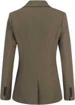 Women 2 Piece Office Work Suit Set One Button Blazer and Pants - Image 2