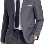 Mens Suit Slim Fit 2 Piece Suits,Two Button Solid Business Wedding Tuxedo Suit for Prom Suit Jacket and Pants