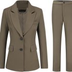 Women 2 Piece Office Work Suit Set One Button Blazer and Pants