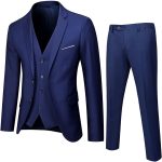 Mens Suits 3 Piece Set Business Wedding Business Casual Suit Set Classic Fit Solid Jacket Vest Pants Formal Set - Image 2