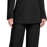 Women 2 Piece Double Breasted Blazer and Wide Leg Pants Pocket Business Casual Office Suit