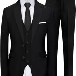 Men's Slim Fit 5-Piece Suit Set with Stretch - Jacket, Vest, Pants, Bow Tie & Necktie (2-Button Design)