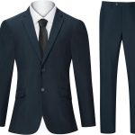 2 Piece Men's Suit Slim Fit Suits for Men, Two Button Blazer Dress Business Wedding Party Jacket & Pants