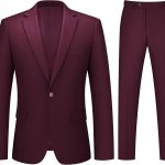 Mens Suit 2 Piece Suits for Men One Button Slim Fit Solid Jacket & Pants Tuxedo Set Business Wedding Party