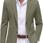 Men's Casual Knit Blazer Two Button Lightweight Sport Coats Suit Jacket