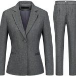 Women 2 Piece Business Suit Pant Set Slim Fit One Button Blazer Jacket Lady Work Suit for Office