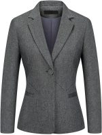 Women 2 Piece Business Suit Pant Set Slim Fit One Button Blazer Jacket Lady Work Suit for Office - Image 2