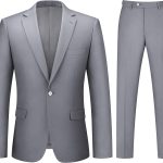 Mens Suit 2 Piece Suits for Men One Button Slim Fit Solid Jacket & Pants Tuxedo Set Business Wedding Party